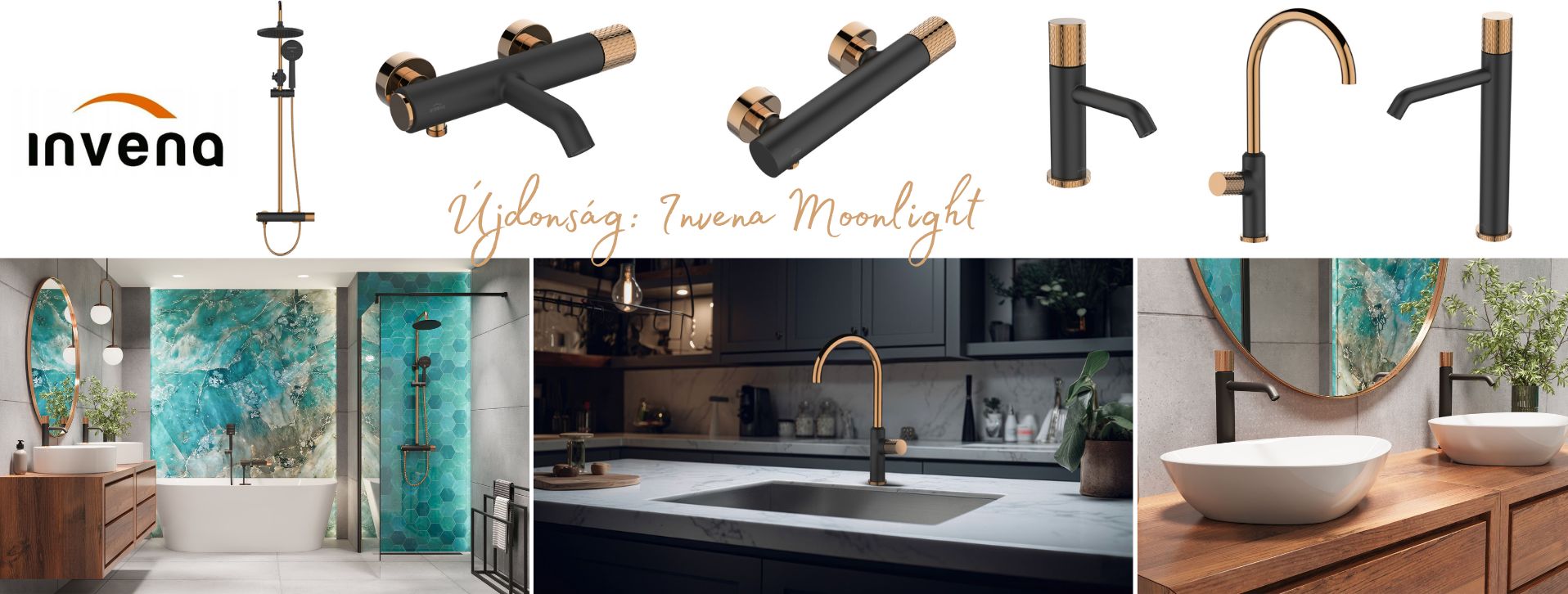 Invena MoonLight rosegold-black