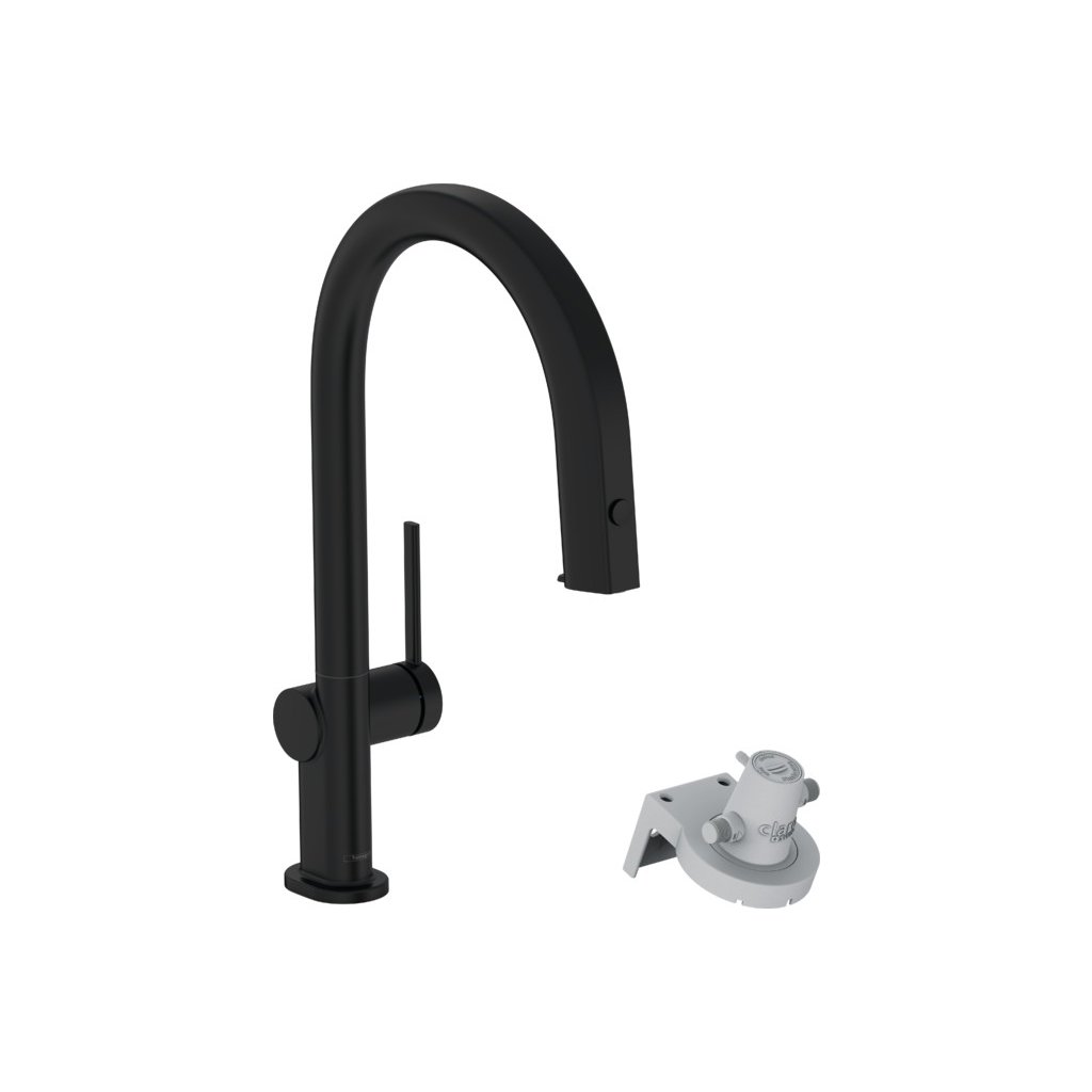 Hansgrohe Aqittura M91, filterSystem 210, kihúzható kifolyó, 1 jet, fekete matt, HAN-76803670