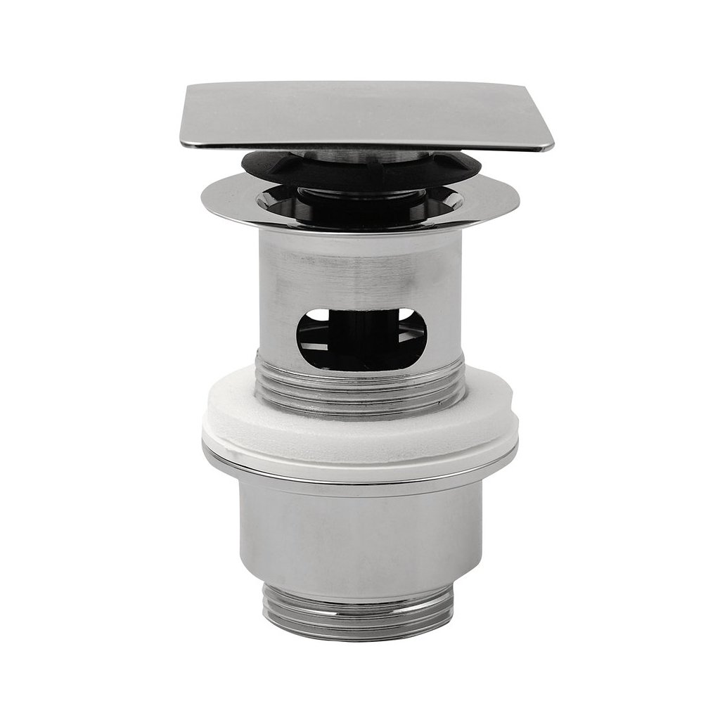 Omp tea, mosdókagyló kifolyó 5/4 ", kattanásos, négyzet alakú dugó, vastagság 32-52 mm, króm, 8540.360.5
