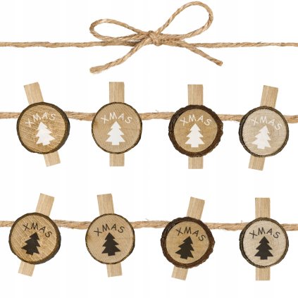 Tutumi, karácsonyi díszkészlet 8 db KL-21X11, fehér-fekete-barna CHR-00661