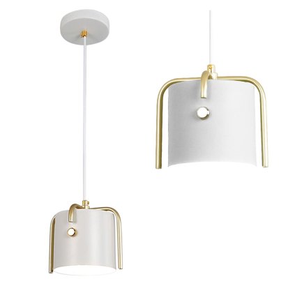 Szerszámlámpa, mennyezeti lámpa Elegant White 1xE27 APP935-1CP, fehér-arany, OSW-03235