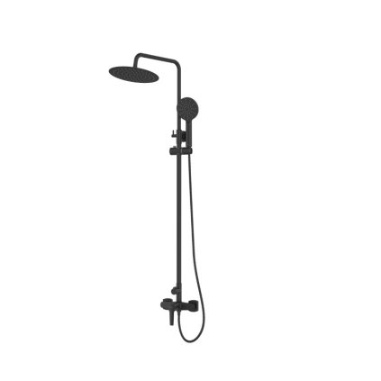 Invena Trend karos zuhanycsap Trend felső esőzuhannyal Fira 25cm, fekete matt, INV-AU-71-D04-V