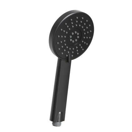 Invena Dafni, 3 funkciós kézi kerek zuhanyfej, fekete matt, INV-AS-02-004-S