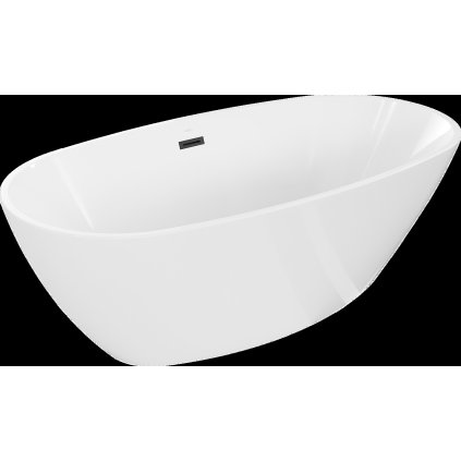 204615 mexen eris volne stojaca vana 170 x 85 cm cierna odtokova zatka a prepadovy otvor biela 53441708500 b