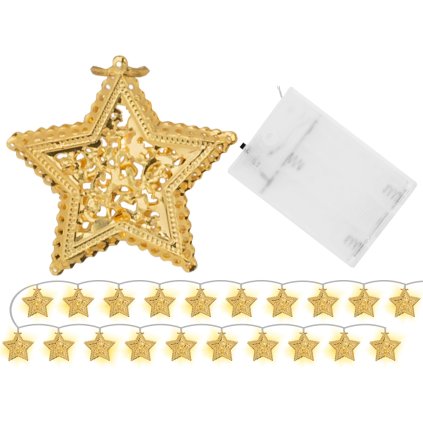 Tutumi, LED karácsonyfa lámpák Golden stars 3m 391020, CHR-00312