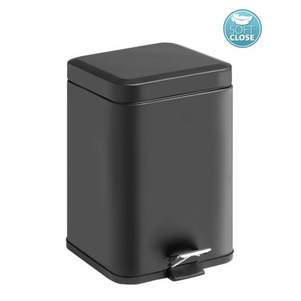 Gedy, ARGENTA Hulladékgyűjtő 5l, Soft Close, fekete matt, 230914