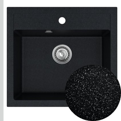 229566 14 sink quality ferrum kuchynsky granitovy drez 565x510x205 mm sifon cierna skvrnita brocade skq fer b 1k60 x