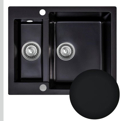 229587 10 sink quality ferrum kuchynsky granitovy drez 605x495x210 mm sifon cierna skq fer c 5kbo x