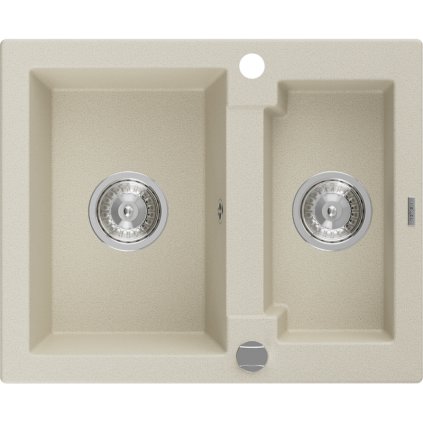 Mexen Carlos, gránit mosogató 582x475x177 mm, 1,5 kamrás, bézs, 6518581500-69
