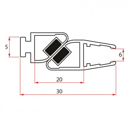 230292 gelco sigma simply magenticke tesneni pro posuvne dvere set ndgs07