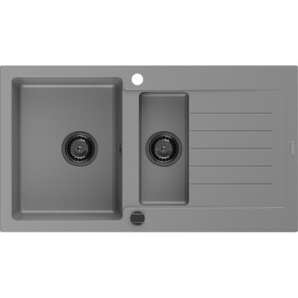 230154 mexen matias drez granitovy 900x505x200 mm 1 5 komorovy seda s ciernym sifonom 6502901505 71 b