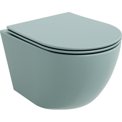 Mexen Lena, függő wc csésze 480x360x355 mm, lassan süllyedő ülőfelülettel, világoszöld matt, 30224048