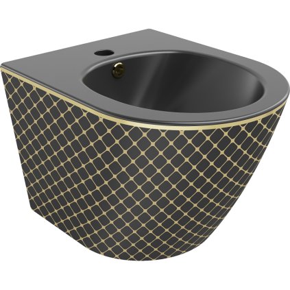 216447 mexen lena zavesny bidet 480x370x325 mm cierna matna zlaty vzor 35224879