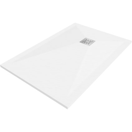 Mexen Stone+, téglalap alakú ásványi kompozit kád 120 x 90 cm, fehér, 44109012