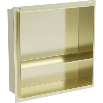 Mexen X-Wall-NR, falra szerelhető polc gallér nélkül 30 x 30 cm, arany fényes, 1951303010S