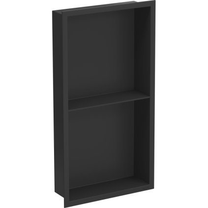 Mexen X-Wall-R, falra szerelhető polc gallérral 60 x 30 cm, fekete matt, 1970603010S