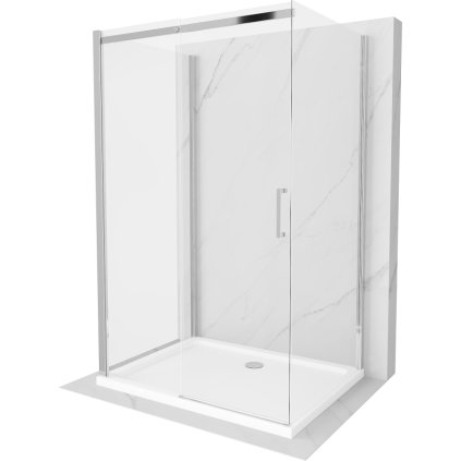 214773 mexen omega 3 stenovy sprchovaci kut s posuvnymi dverami 110 dvere x 90 stena x 190 cm 8mm cire sklo chromovy profil biela sprchova vanicka slim 825 110 090 01 00 3s 4010