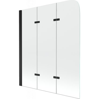 Mexen FELIX, kádparaván, 3 lapos, 120 x 140 cm, fekete-átlátszó, 890-120-003-70-00