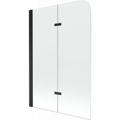 Mexen FELIX, kádparaván, 2 lapos, 100 x 140 cm, fekete-átlátszó, 890-100-002-70-00