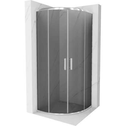 Mexen RIO - Negyedkör alakú zuhany 90x90 cm, szürke, 863-090-090-01-40
