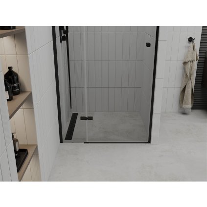 57049 mexen roma sprchove dvere do otvoru 110 x 190 cm 6mm cire sklo cierny profil 854 110 000 70 00
