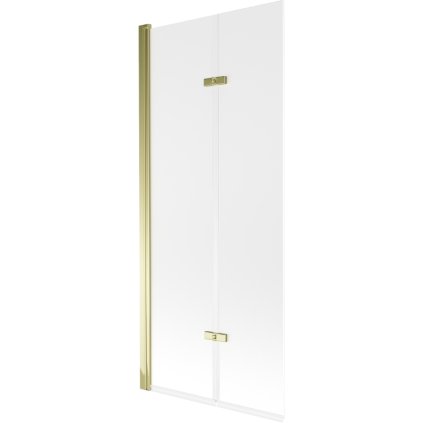 Mexen Castor, 2 szárnyas kádparaván 80 x 150 cm, forgatható szárny, 6 mm-es mattüveg, arany profil, 892-080-002-50-30
