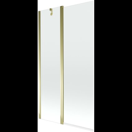 Mexen Flip, kádparaván 1 szárny 100 x 150 cm, forgó szárny, 6 mm átlátszó üveg, arany profil, 894-100-101-50-00