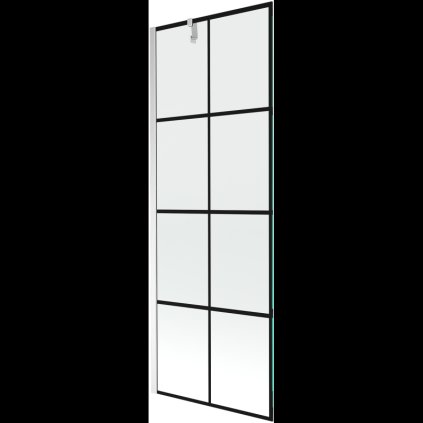 Mexen Next, kádparaván 1 szárny 70 x 150 cm, fix szárny, 6 mm átlátszó üveg fekete mintával, króm profil, 895-070-000-00-77-01