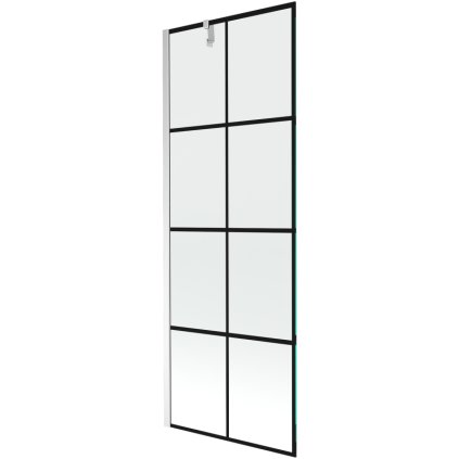Mexen Next, kádparaván 1 szárny 70 x 150 cm, fix szárny, 6 mm átlátszó üveg fekete mintával, króm profil, 895-070-000-00-77-01