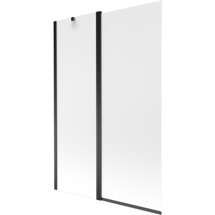 Mexen Flip, 1 szárnyú kádparaván 120 x 150 cm, 6 mm-es matt üveg, fekete profil, 894-120-101-70-30