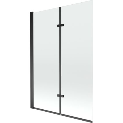 Mexen Castor, 2 szárnyas kádparaván 120 x 150 cm, 6 mm átlátszó üveg, fekete profil, 892-120-002-70-00