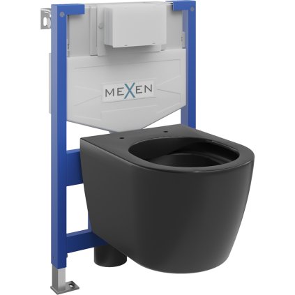 Mexen Fenix XS-F, rejtett modul és függő WC Carmen, fekete matt, 6803388XX85