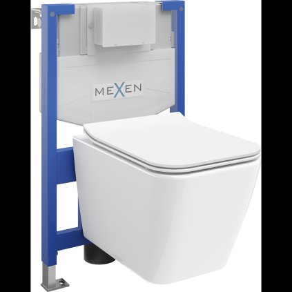 Mexen Fenix XS-F, rejtett modul és felfüggesztett WC Cube lassan eső üléssel, fehér, 68030924000