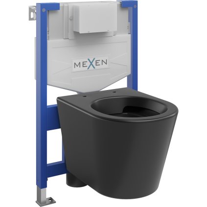 Mexen Fenix XS-F, rejtett modul és fali WC Rico, fekete matt, 6803372XX85