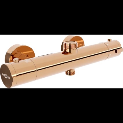 Mexen KAI termosztatikus zuhanycsaptelep felső konzollal, rózsaszín arany, 77150-60