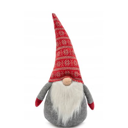 Tutumi, karácsonyi törpe 40cm YX019, szürke-piros, CHR-00639
