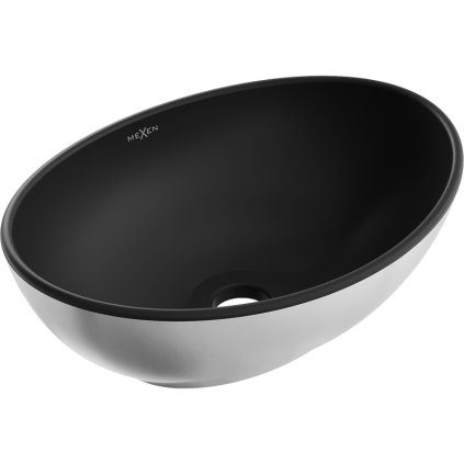 Mexen Elza, kerámia munkalap mosogató 405 x 330 mm, fekete matt-ezüst, 21014024