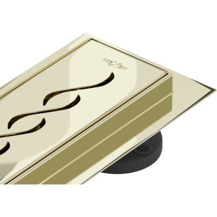 Mexen Flat 360°, rozsdamentes acél zuhanyfolyó, M18 modell 60 cm, arany fényes, 1523060-40