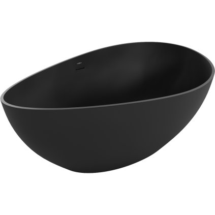 Mexen Parma, szabadon álló konglomerátum kád 160 x 95 cm, fekete matt, 57231609570