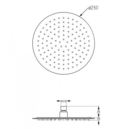 58585 mexen sprchova nerezova hlavica round 25 cm zlata 79225 50
