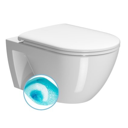 GSI, PURA ECO függo WC csésze, Swirlflush, 55x36 cm, fehér ExtraGlaze, 880711