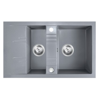 Novaservis Mosogatók - Gránit dupla mosogató 790x480 mm, szürke, DRGM3 / 48 / 79GA