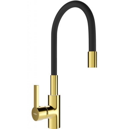 Mexen FLEX - Magas csap / mosogató, fekete / arany, 670900-57