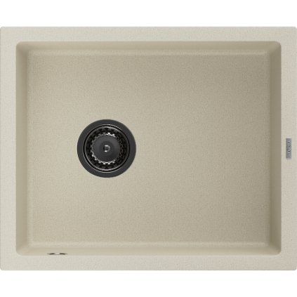 Mexen Pedro, gránit mosogató 560x460x200 mm, 1 kamrás, bézs, fekete szifonnal, 6508561000-69-B