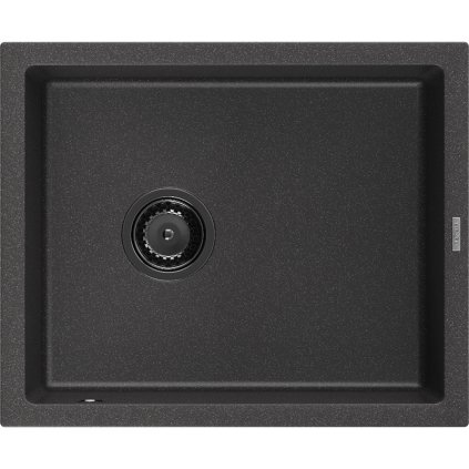Mexen Pedro, gránit mosogató 560x460x200 mm, 1 kamrás, fekete foltos fekete szifonnal, 6508561000-76-B