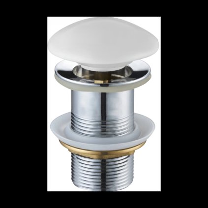 Mexen zárható kerek, ClickClack típusú mosogató leereszto dugó, túlfolyó, fehér matt kerámia, 79910-01