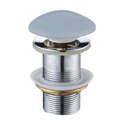 Mexen zárható kör alakú, ClickClack típusú mosogató leereszto dugó, túlfolyó nélkül, szürke-kék matt kerámia, 79910-69