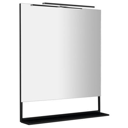 Sapho, ERUPTA tükör polccal és LED világítással 80x80x12cm, fekete matt, ERU335