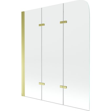 Mexen FELIX, kádparaván, 3 lapos, 120 x 140 cm, arany-átlátszó, 890-120-003-50-00