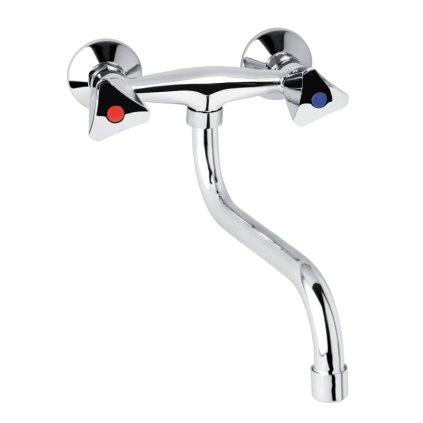 Mereo, Mosogató fali csaptelep, Kasia, csőkarral átm. 18 mm - 200 mm, króm, MER-CBS301